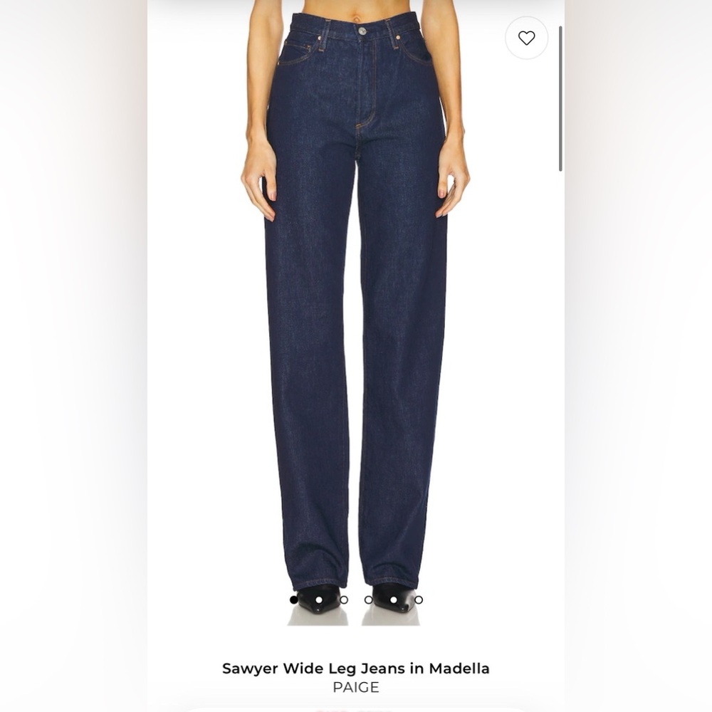 PAIGE Dark Blue wide Leg Jeans NWOT size 26